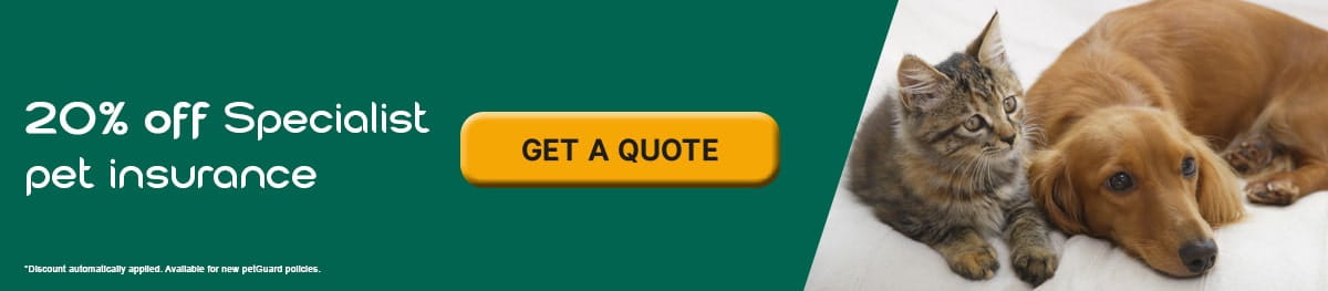 20% discount on specialist pet insurance